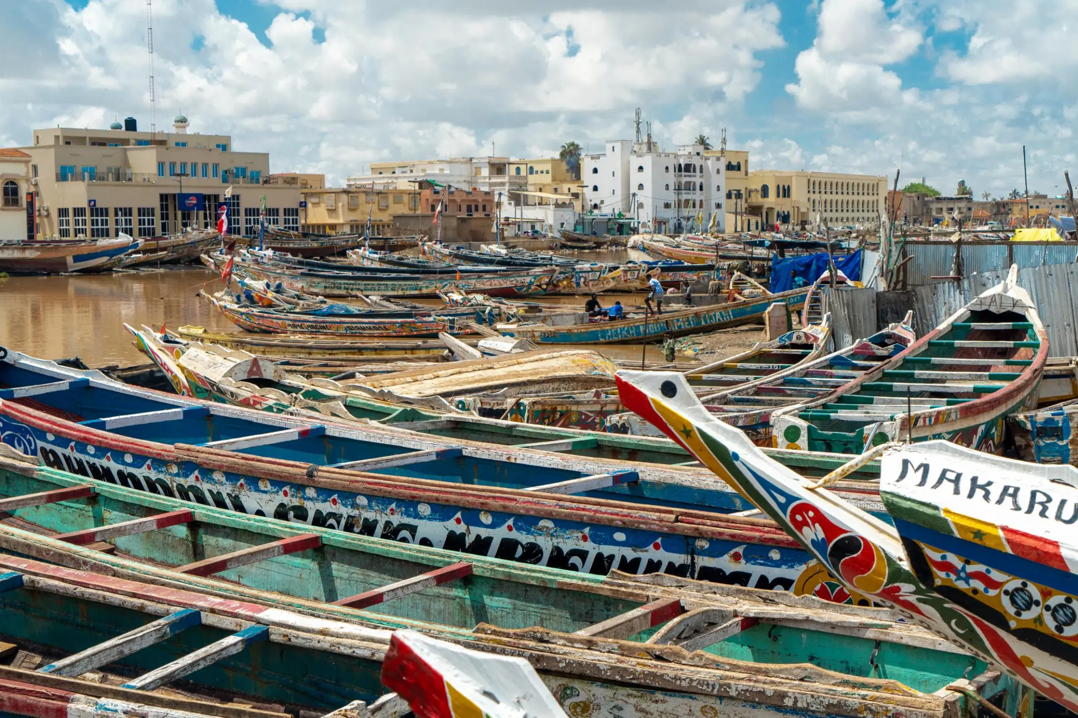 Barcos de pescadores en Saint Louis (Senegal)